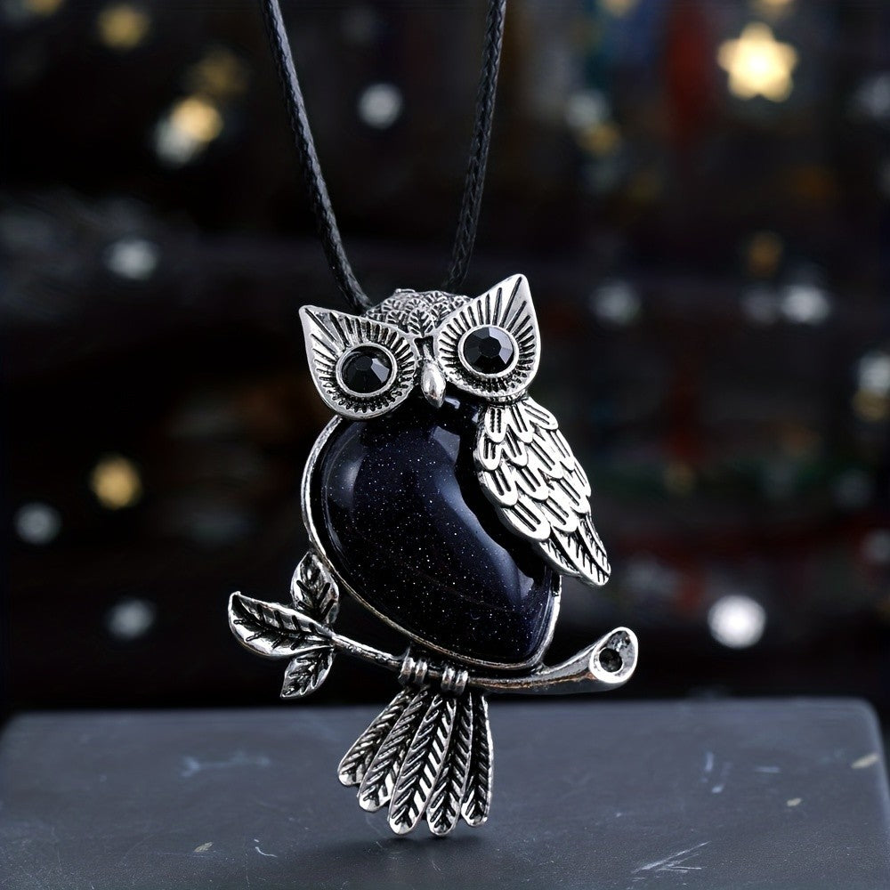 Crystal Owl Branch Necklace