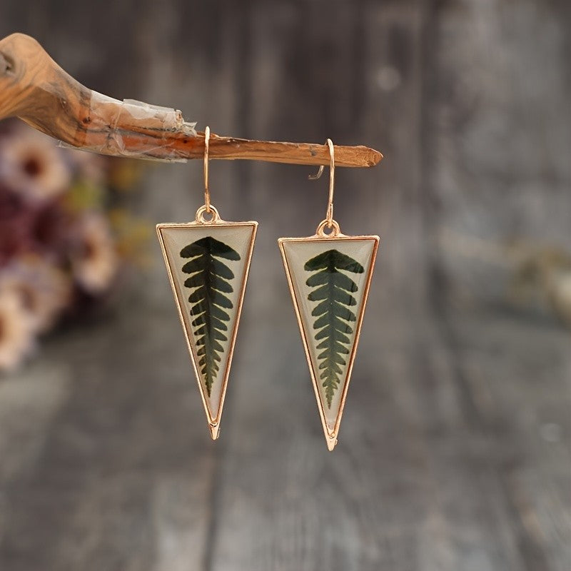 Triangle Fern Leaf Earrings