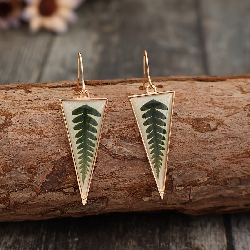 Triangle Fern Leaf Earrings