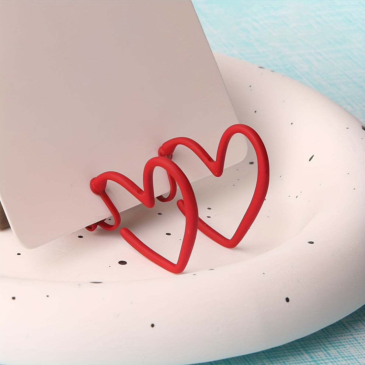 Red Heart Clip-On Earrings