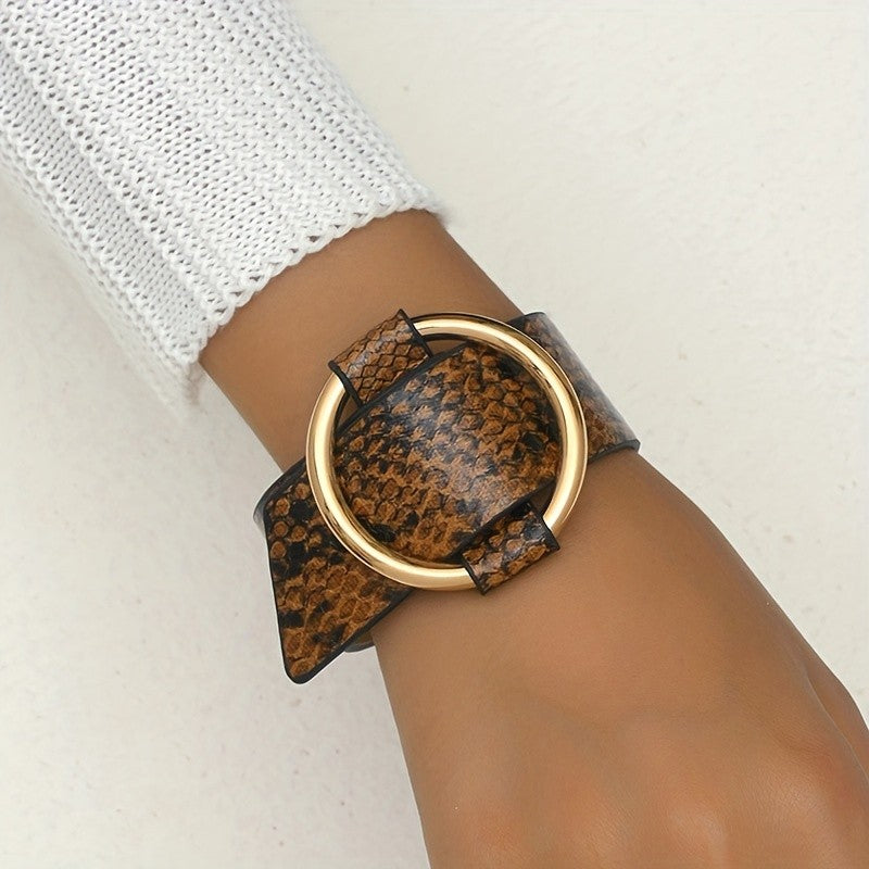 Snake Print Circle Bracelet