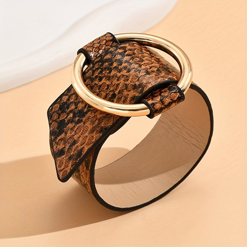 Snake Print Circle Bracelet