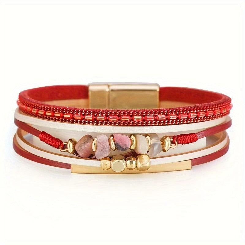 Turquoise Layered Leather Bracelet
