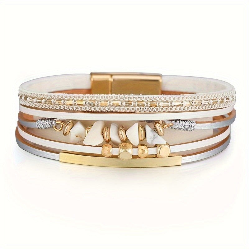 Turquoise Layered Leather Bracelet