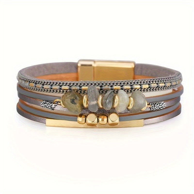 Turquoise Layered Leather Bracelet