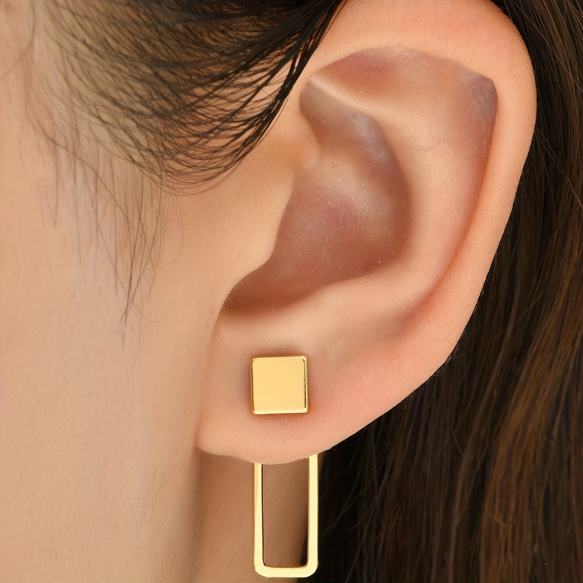 Square & Rectangle Drop Earrings