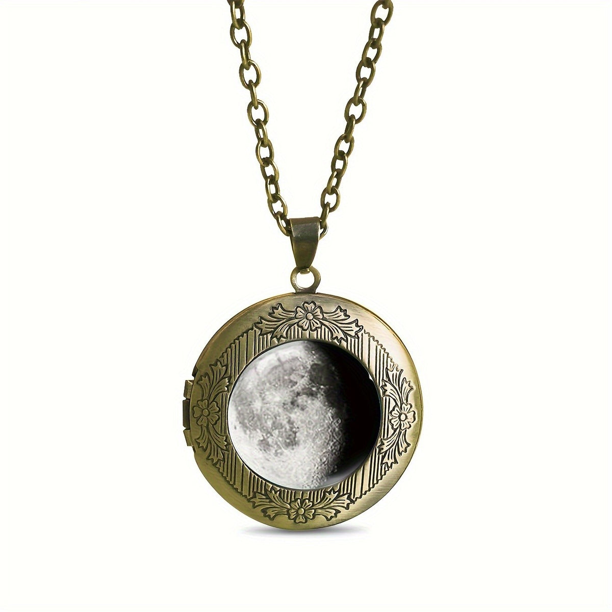 Floral Moon Medallion Necklace