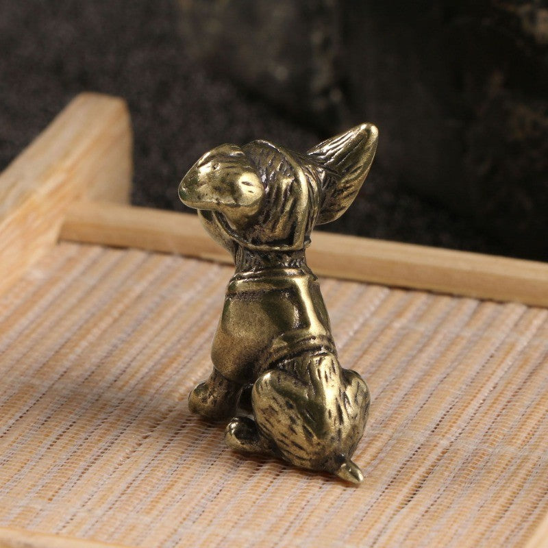 Antique Brass Dog Figurine