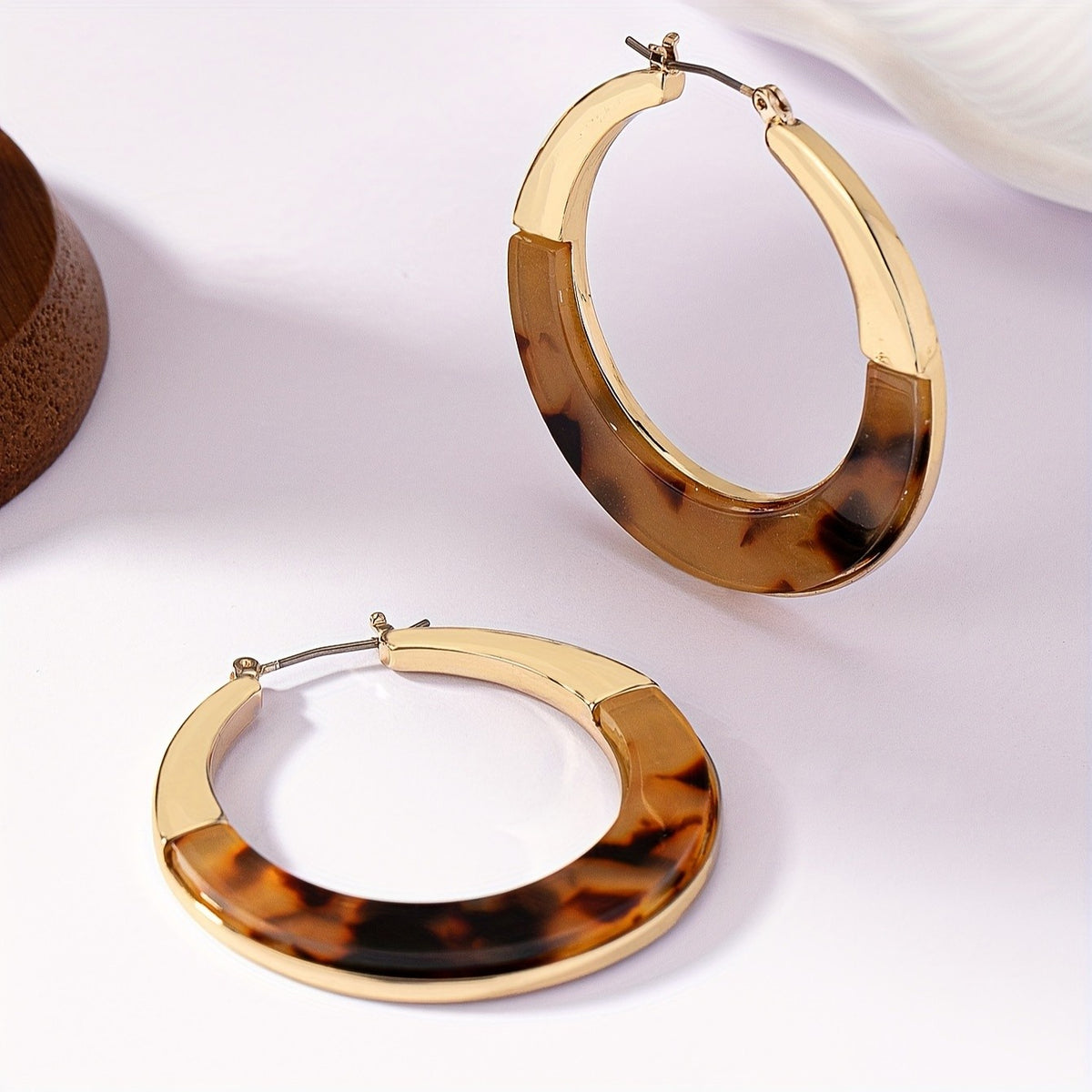 Tortoise Shell Hoop Earrings