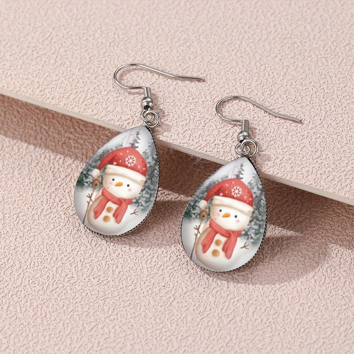 Snowman Glass Drop Earrings