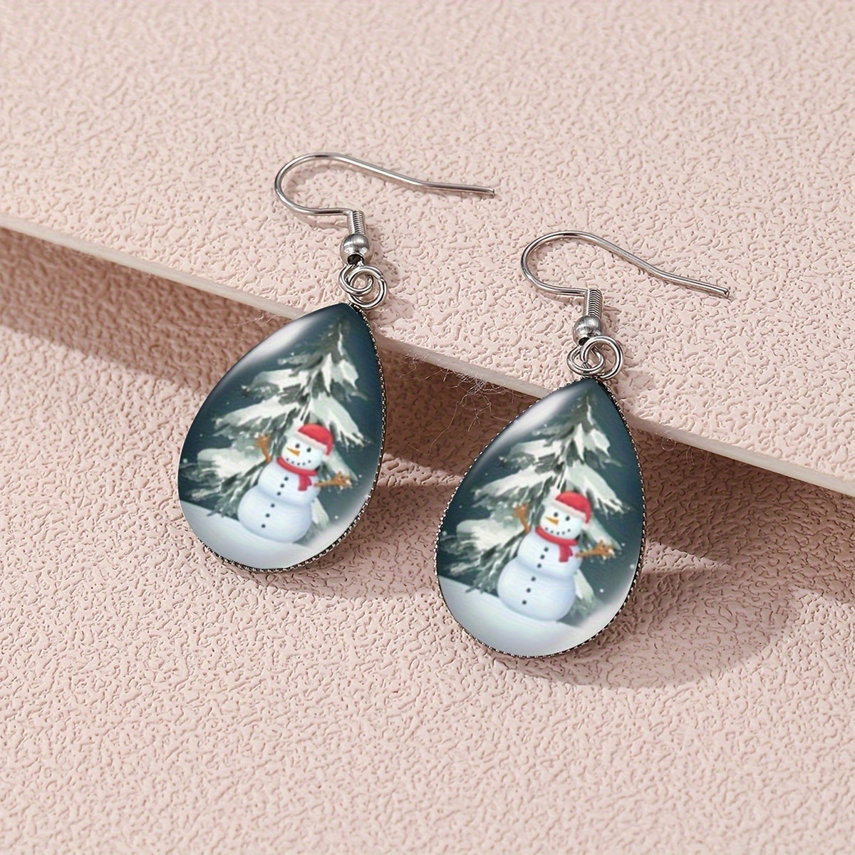 Snowman Glass Drop Earrings