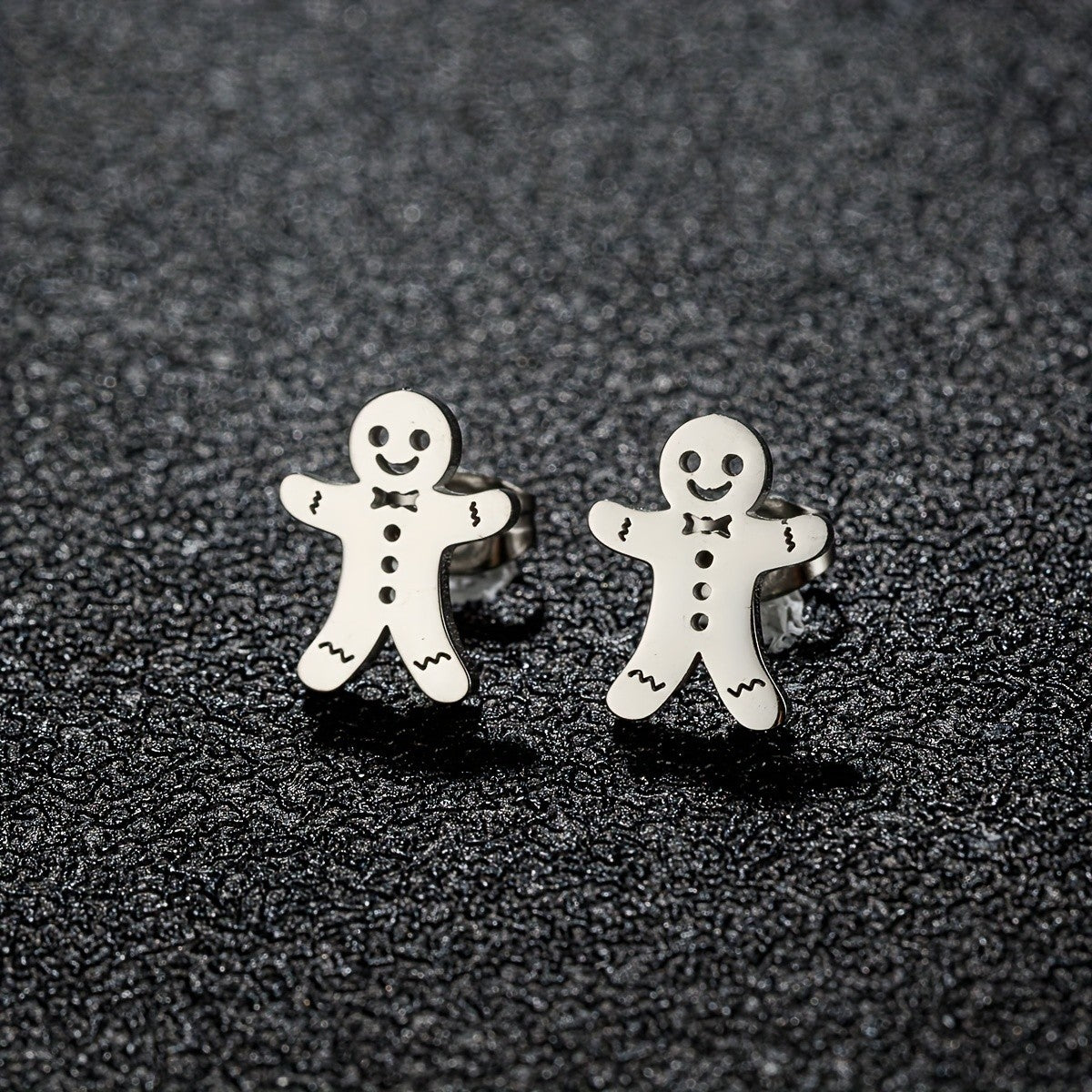 Smiling Gingerbread Stud Earrings