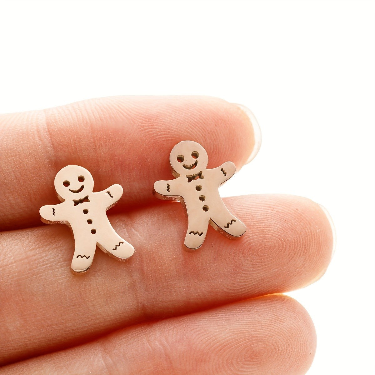 Smiling Gingerbread Stud Earrings