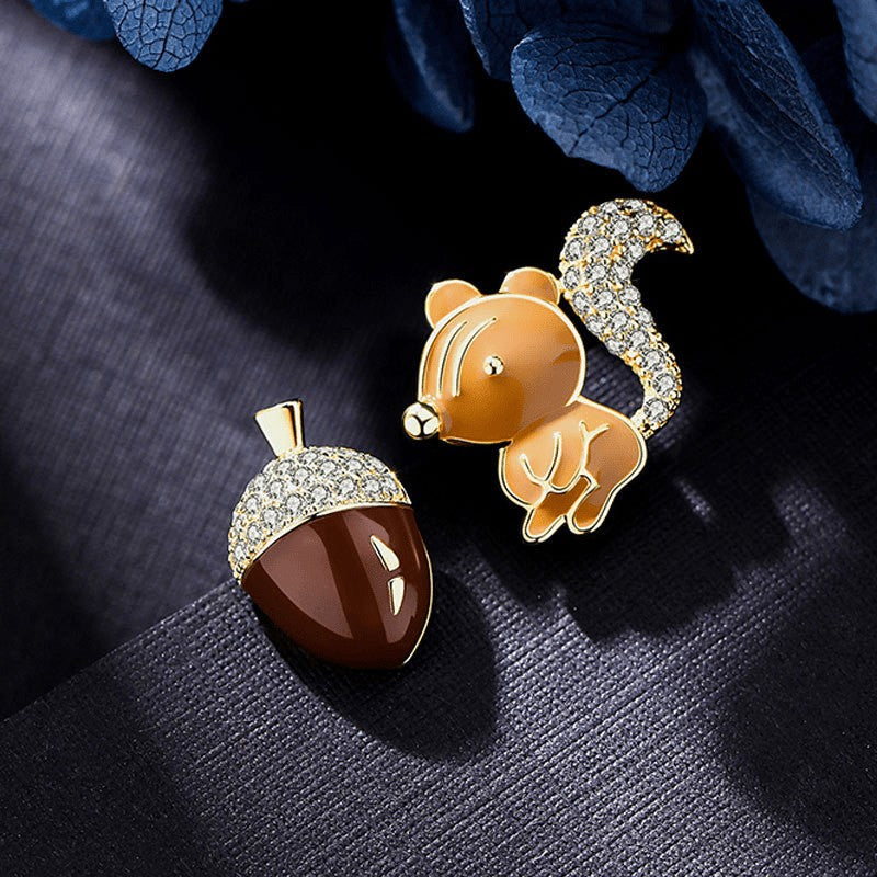 Squirrel & Acorn Stud Earrings