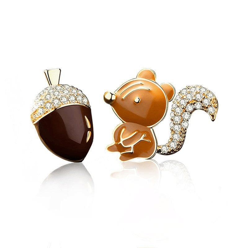 Squirrel & Acorn Stud Earrings