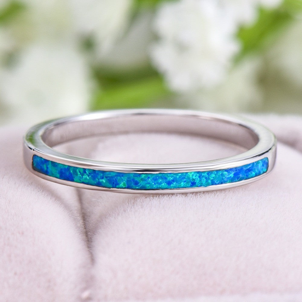 Opal Inlay Band Ring