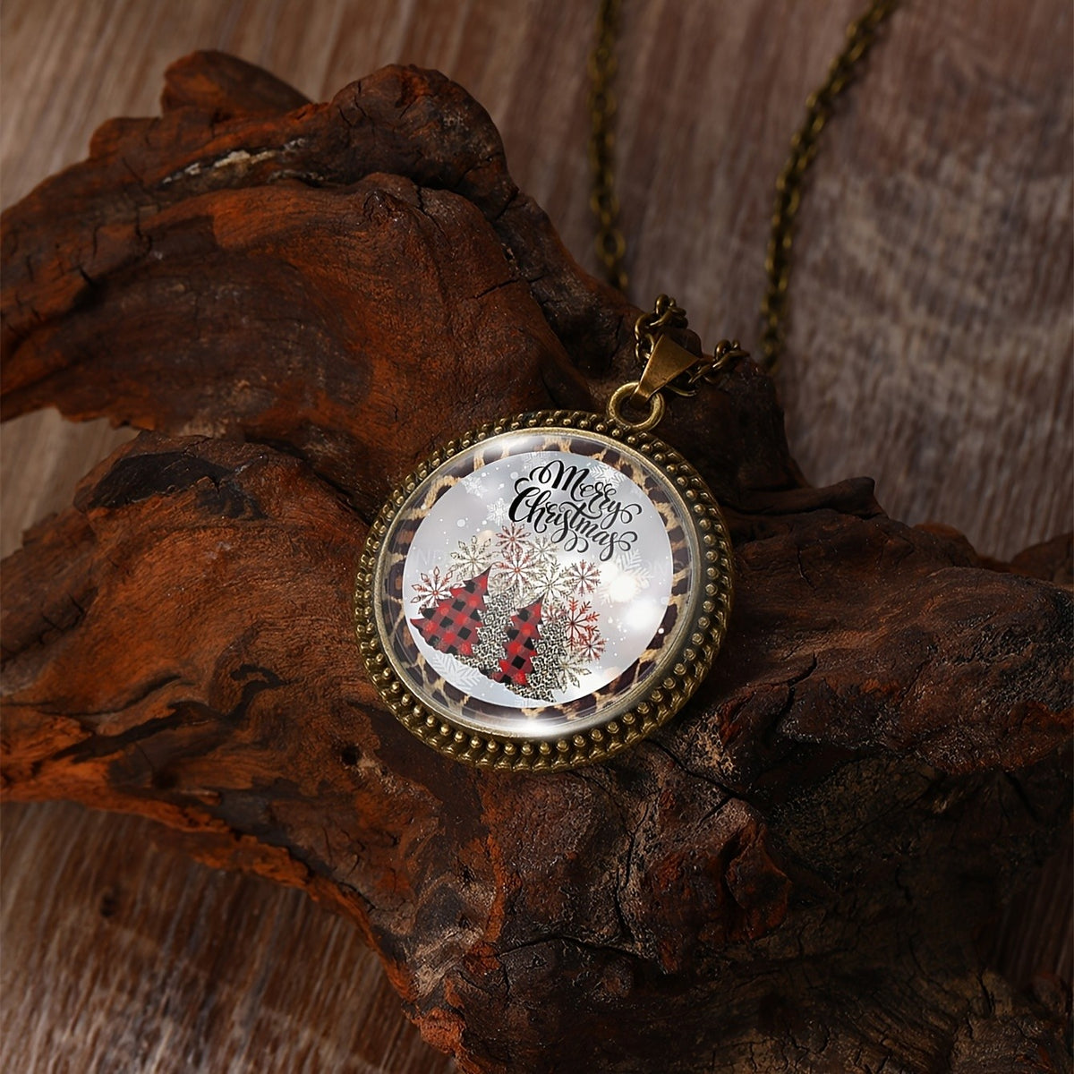 Snowman Cabochon Pendant Necklace