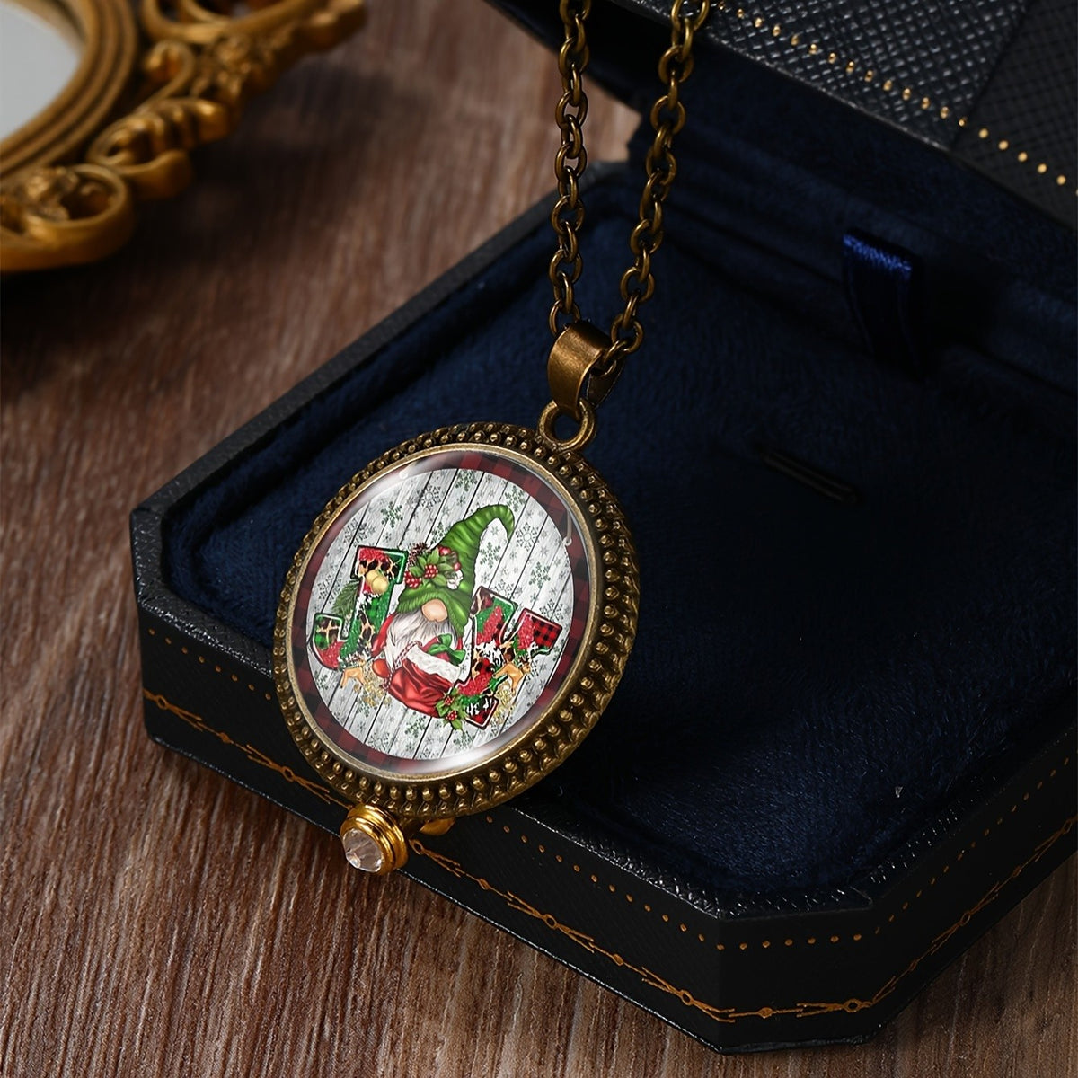 Snowman Cabochon Pendant Necklace