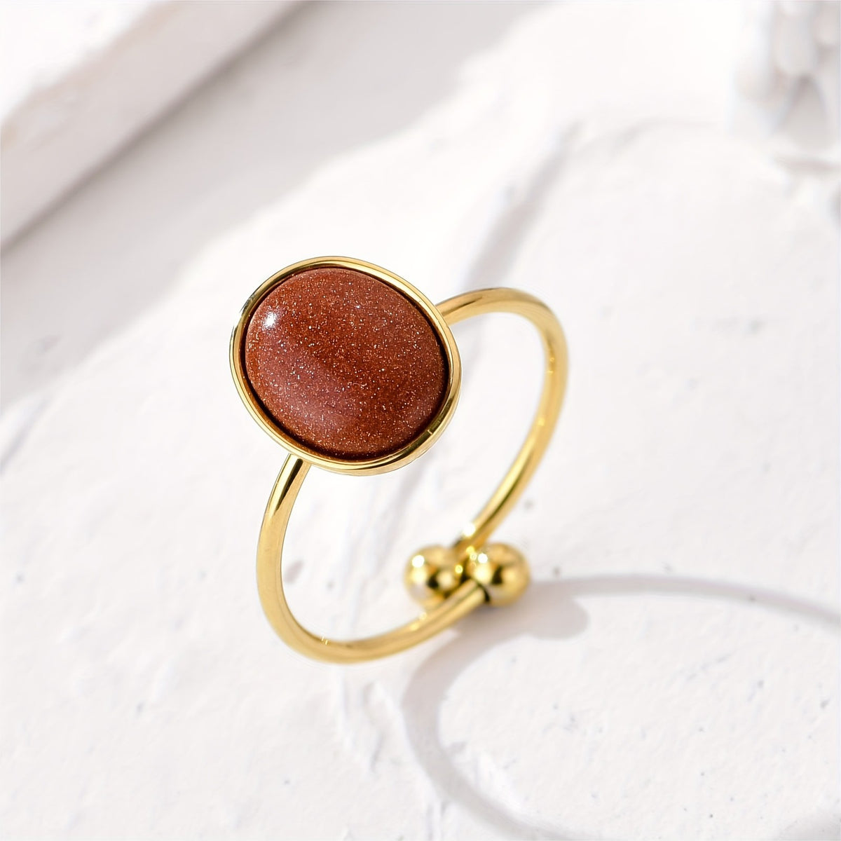 Natural Stone Adjustable Ring
