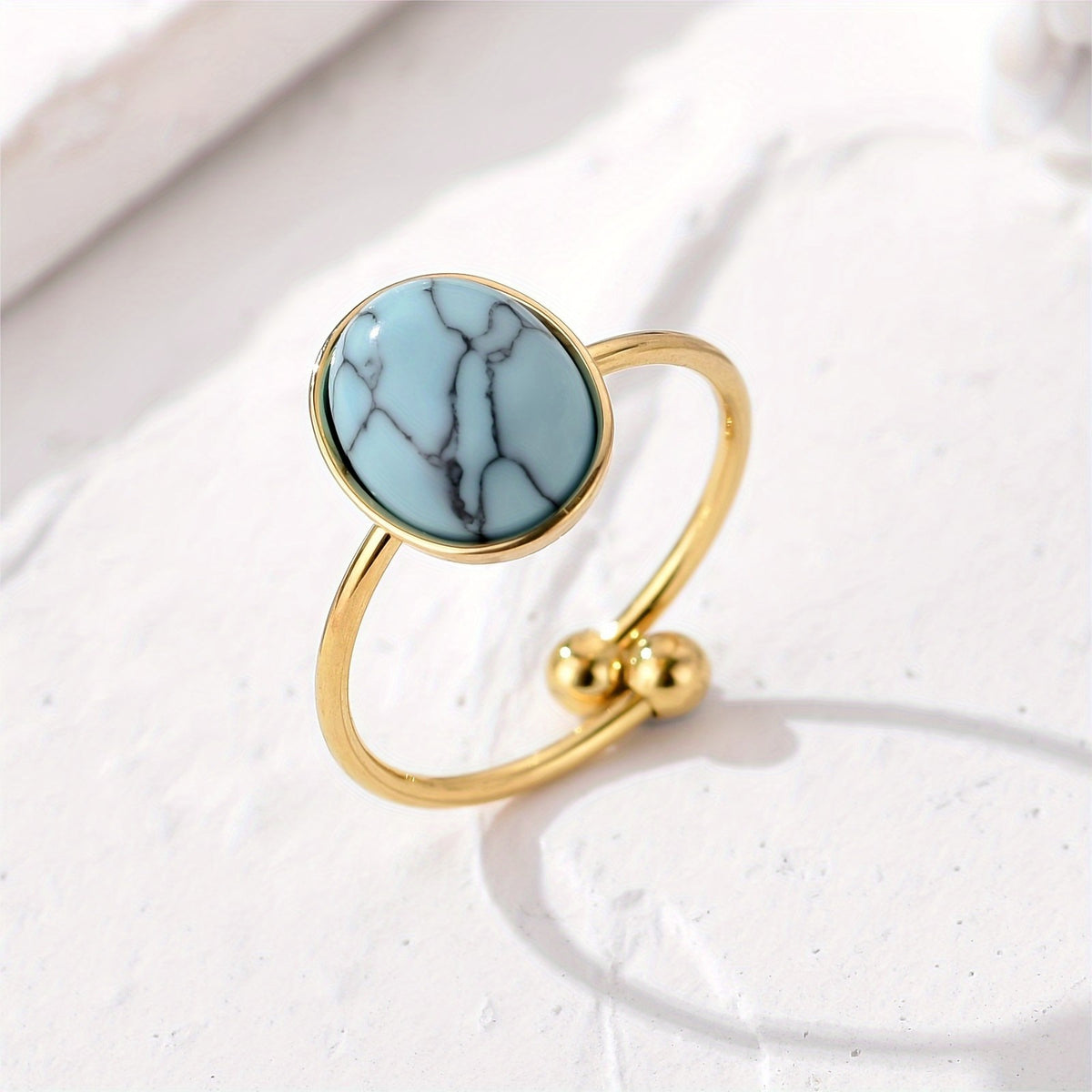 Natural Stone Adjustable Ring