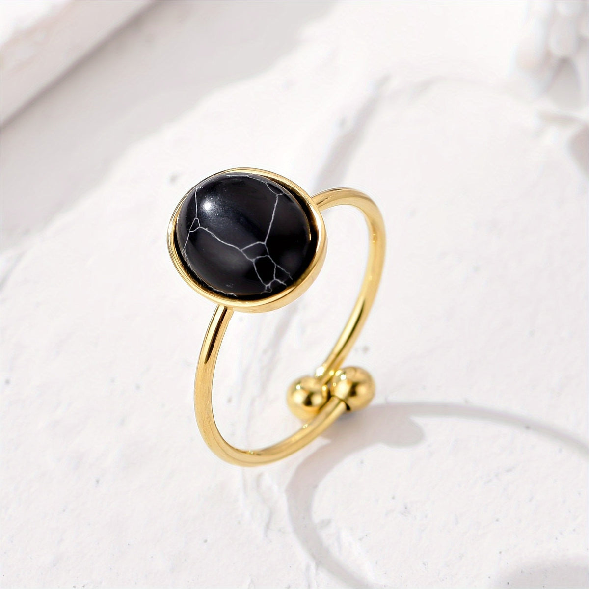 Natural Stone Adjustable Ring