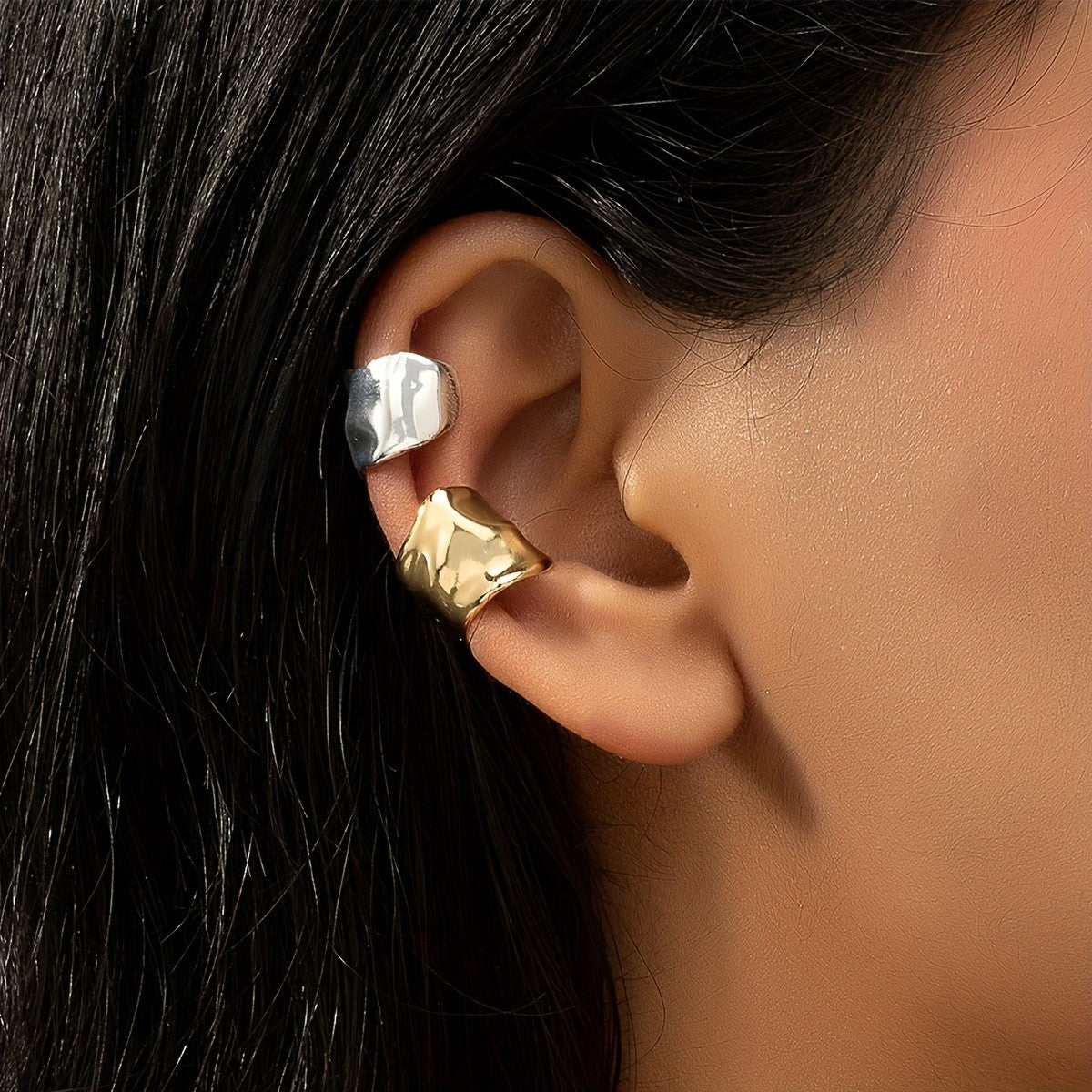 Hammered Ear Cuff Set