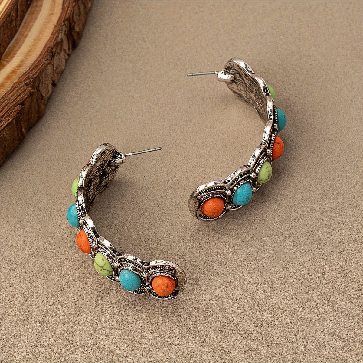 Colorful Stone Stack Earrings