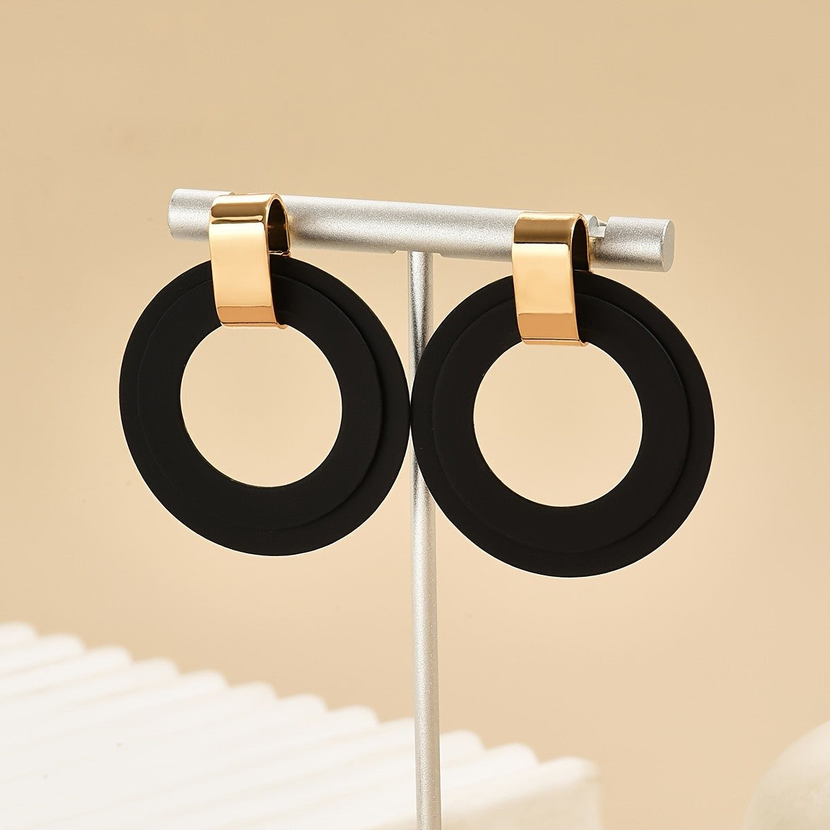 Black Circle Hoop Earrings