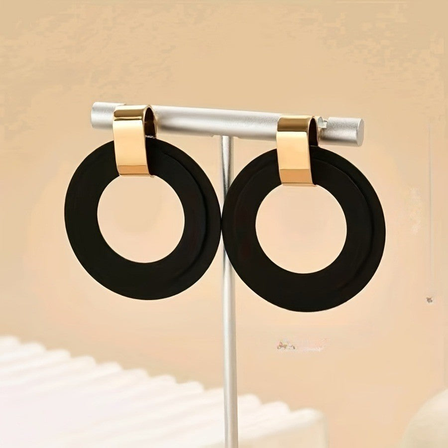 Black Circle Hoop Earrings