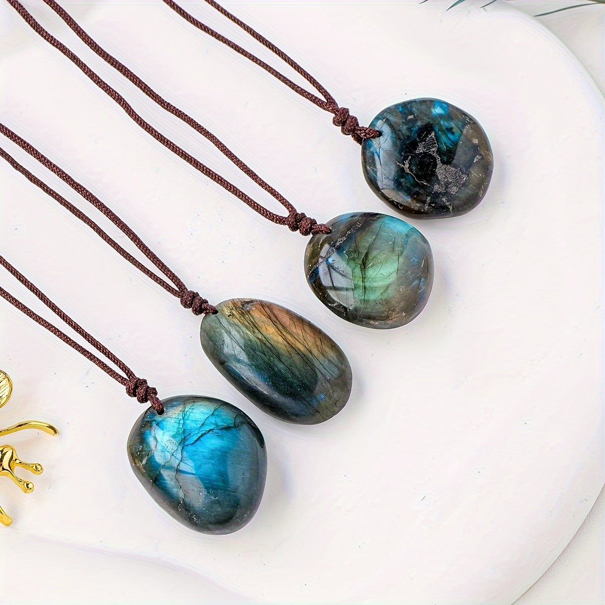 Iridescent Labradorite Stone Necklace