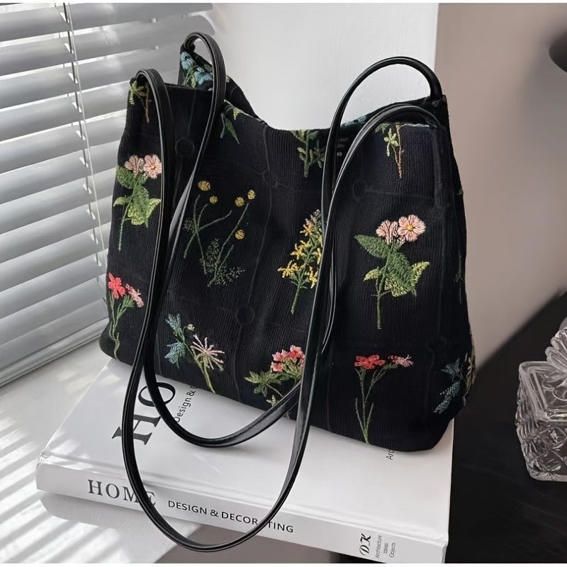 Botanical Grid Tote Bag