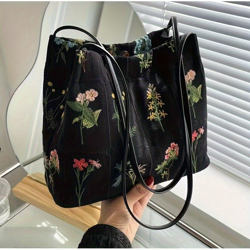 Botanical Grid Tote Bag