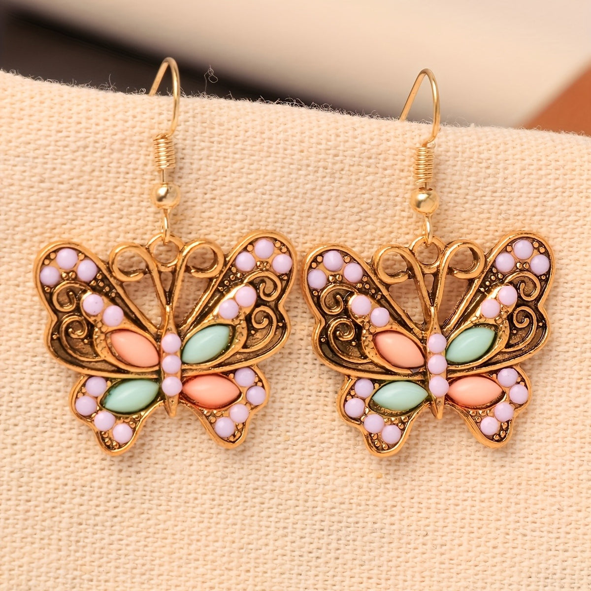 Resin Butterfly Drop Earrings