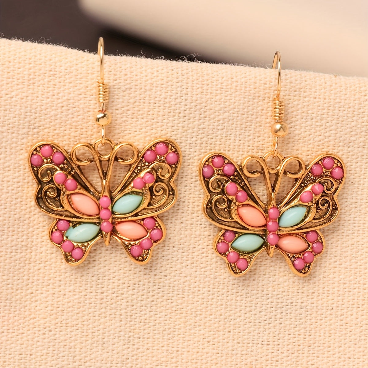Resin Butterfly Drop Earrings