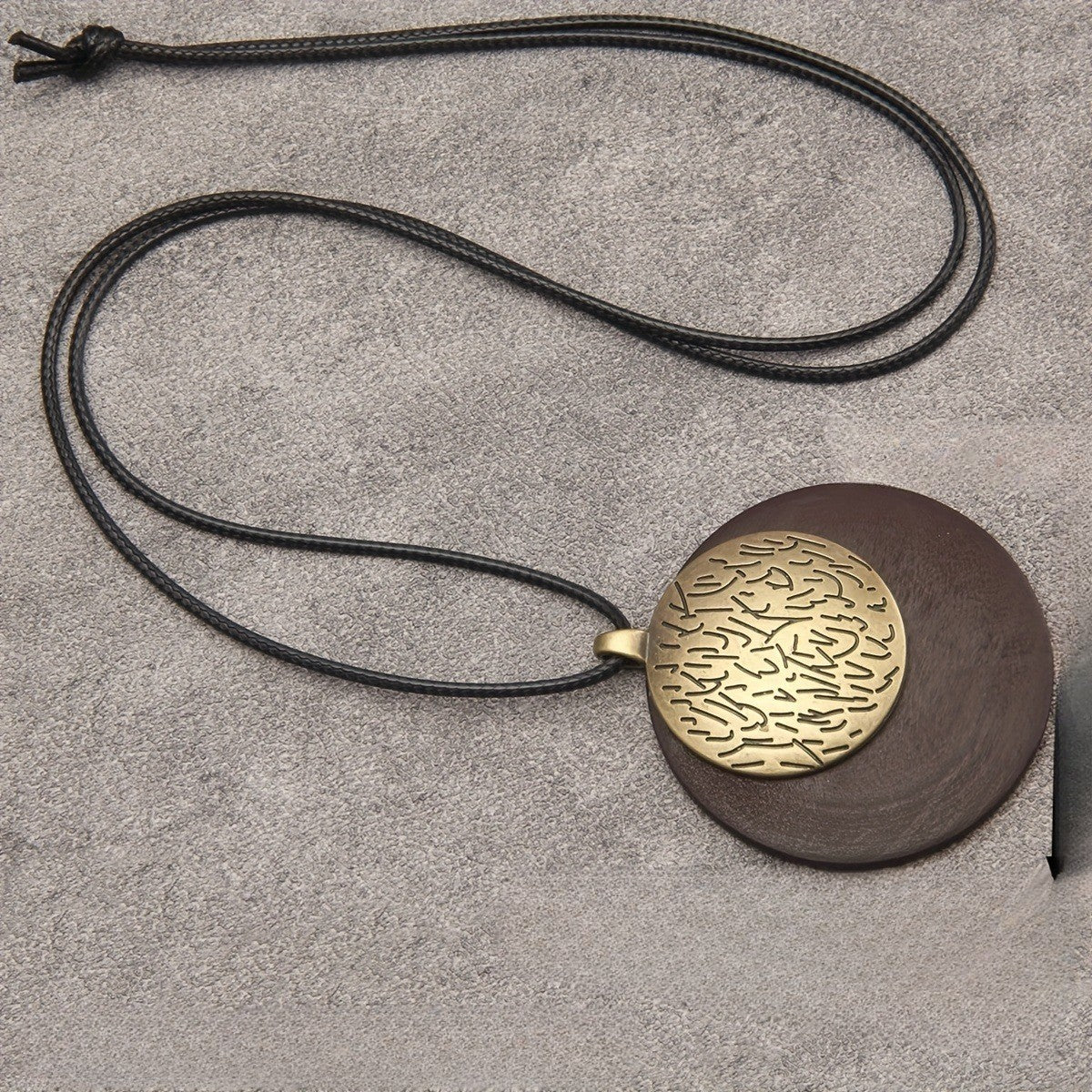 Wood Circle Pendant Necklace