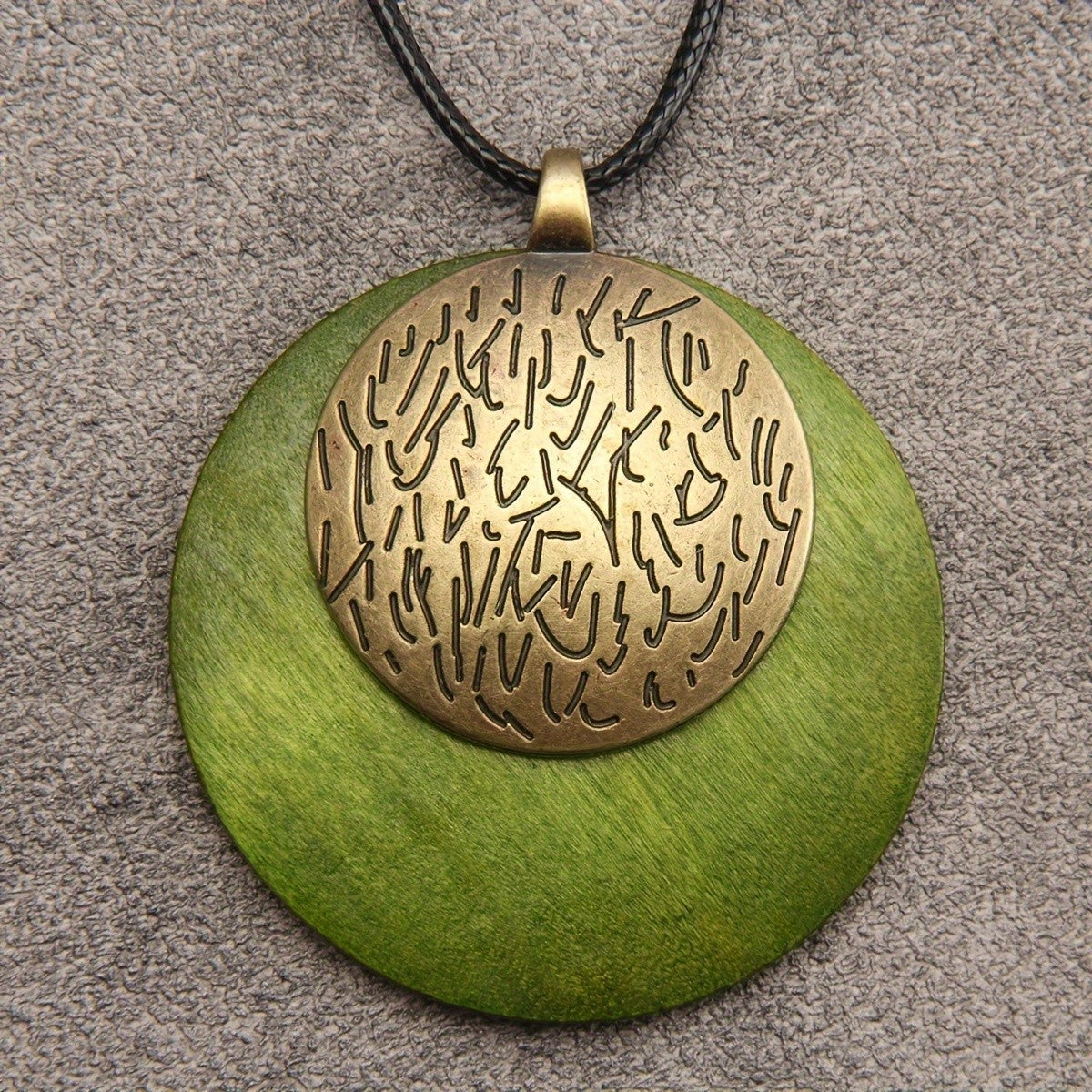 Wood Circle Pendant Necklace