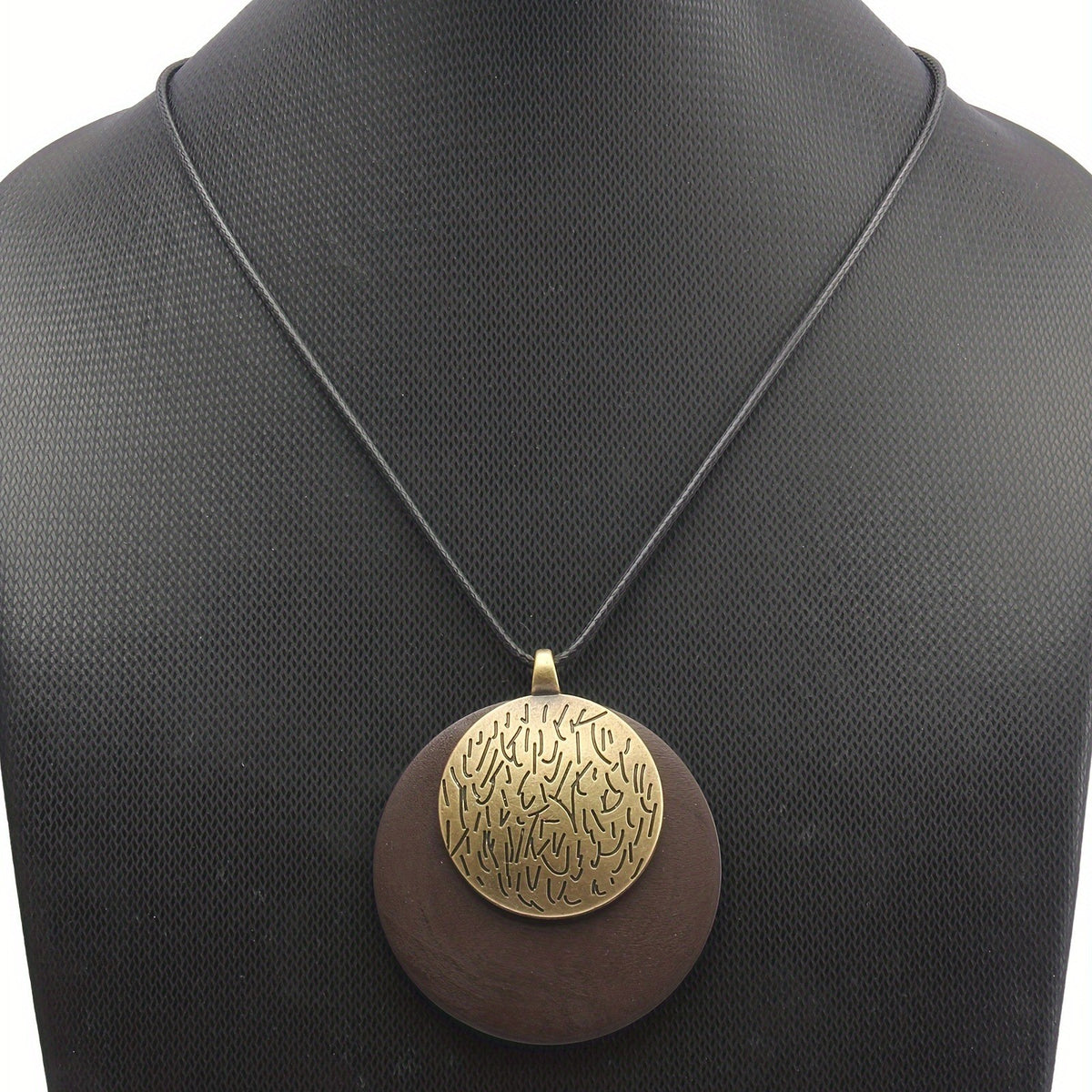 Wood Circle Pendant Necklace