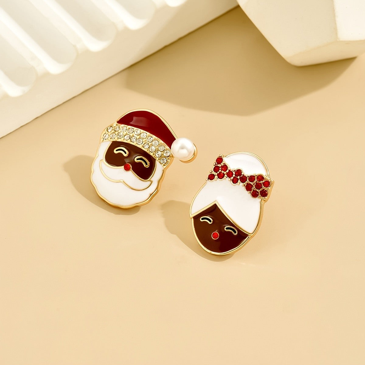 Santa & Mrs Claus Stud Earrings