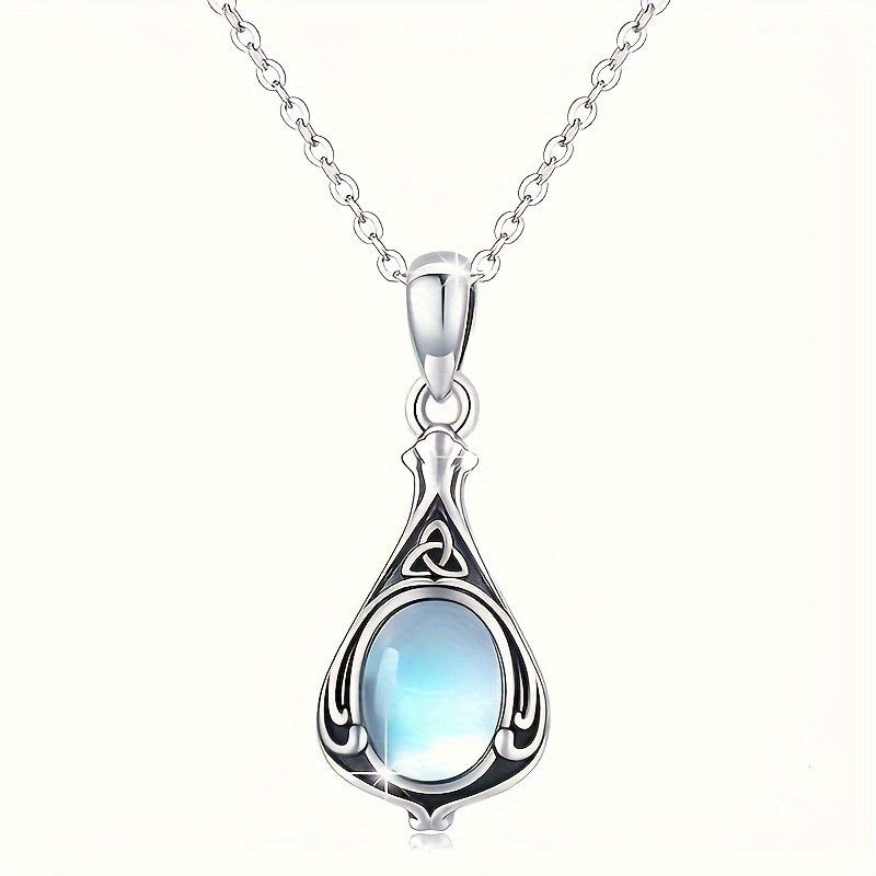 Celtic Knot Moonstone Pendant Necklace