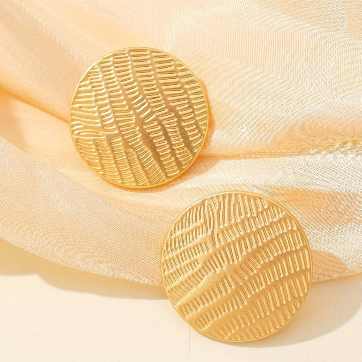 Textured Round Stud Earrings