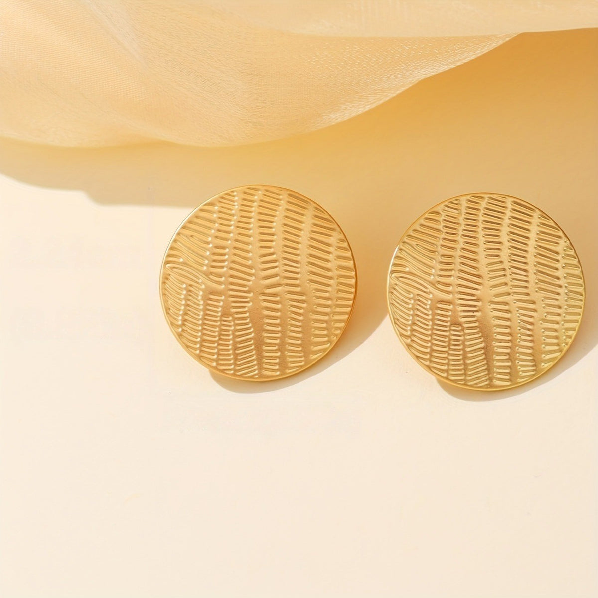 Textured Round Stud Earrings