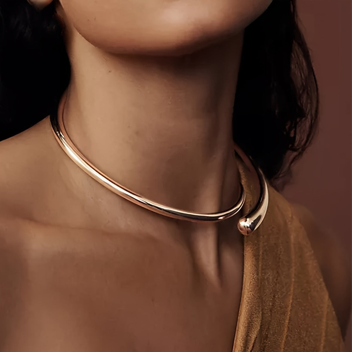 Polished Ball End Cuff Choker