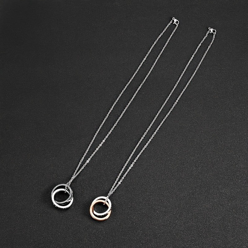 Inscribed Interlocking Loop Necklace
