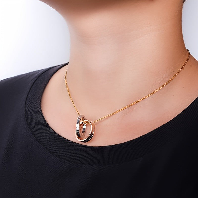Inscribed Interlocking Loop Necklace