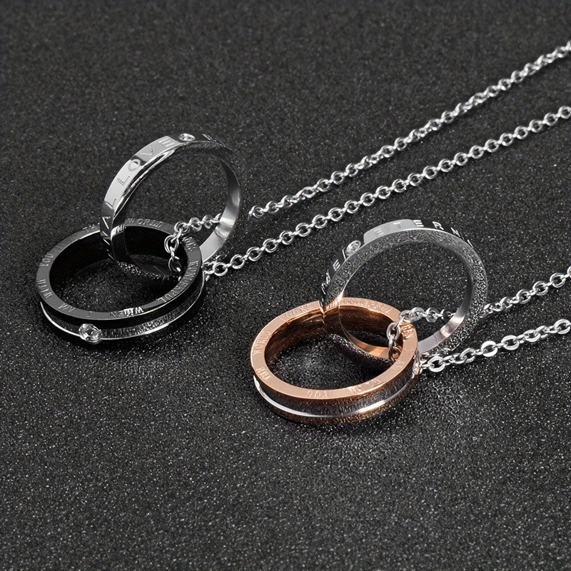 Inscribed Interlocking Loop Necklace