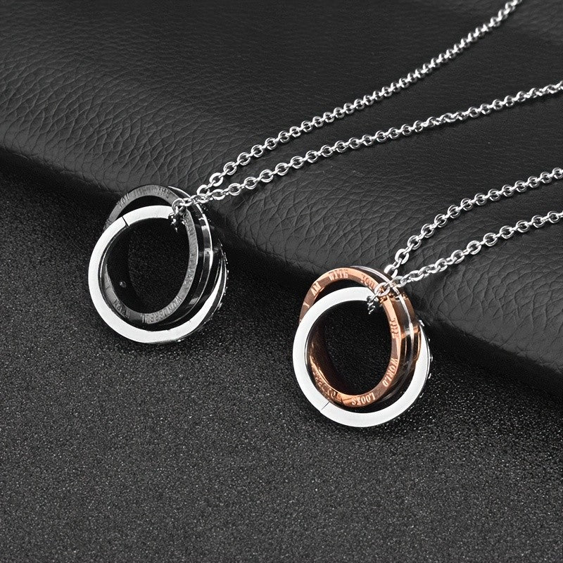 Inscribed Interlocking Loop Necklace