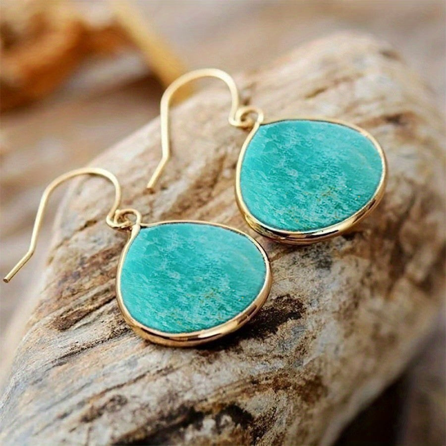 Teal Resin Drop Earrings