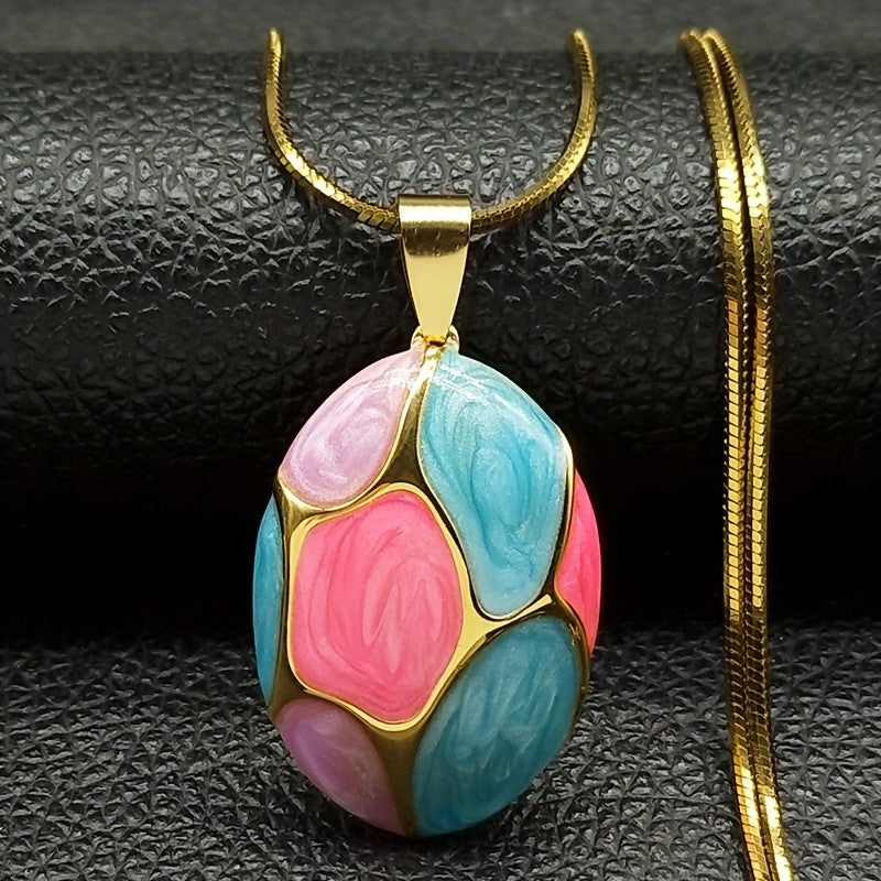 Swirl Mosaic Pendant Necklace