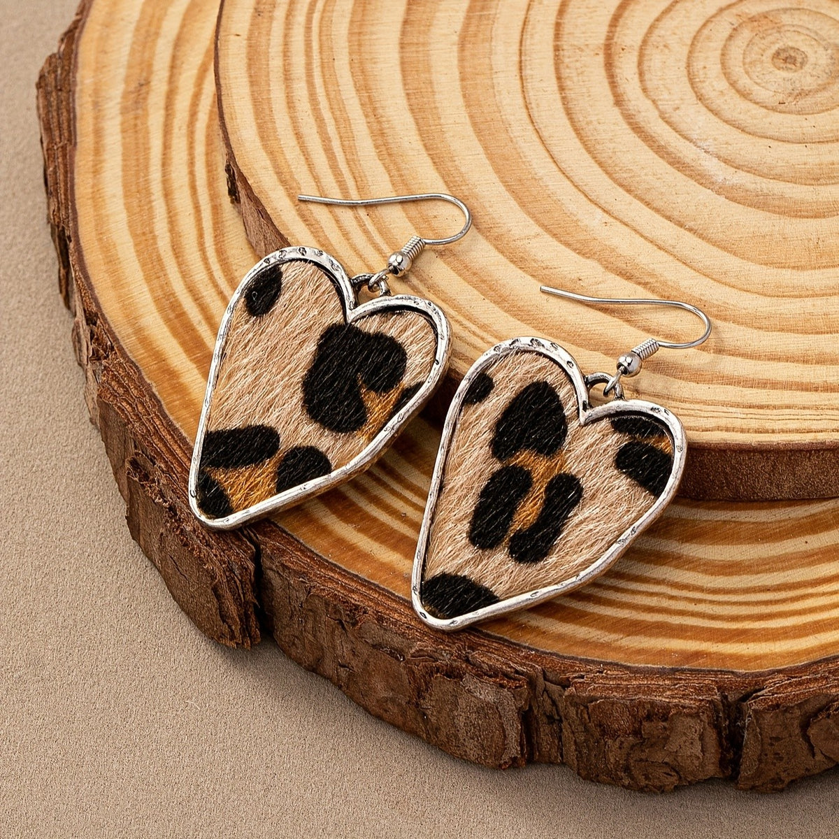 Patterned Enamel Heart Drop Earrings