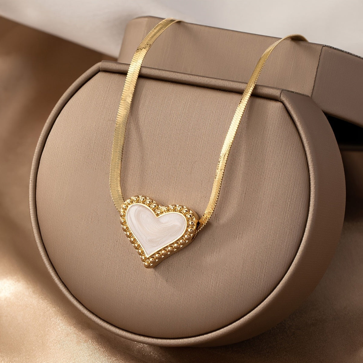 Enamel Crystal Heart Necklace